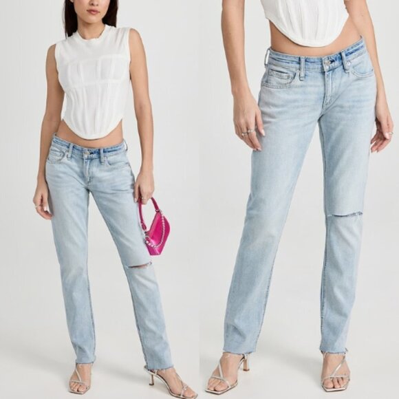 NWT! rag & bone Dre Low-Rise Slim Boyfriend Jeans 9948 - Picture 1 of 13